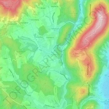 Kirchberg地形图、海拔、地势