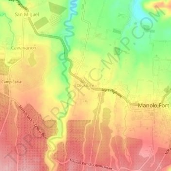 Dicklum地形图、海拔、地势