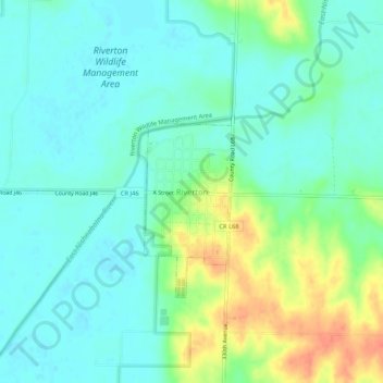 Riverton地形图、海拔、地势