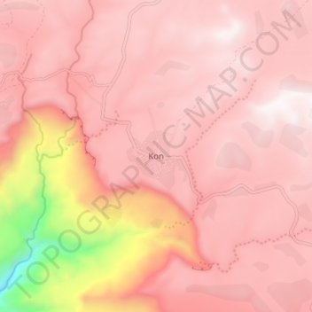 Kon地形图、海拔、地势