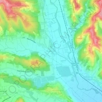 Studenzen地形图、海拔、地势
