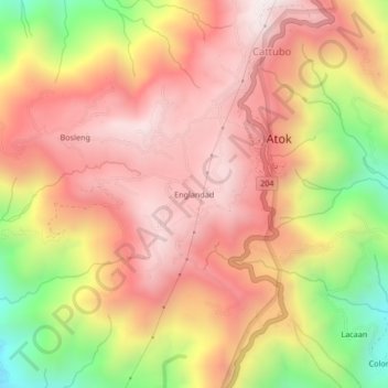 Englandad地形图、海拔、地势