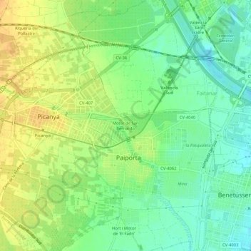 Motor de San Bernardo地形图、海拔、地势