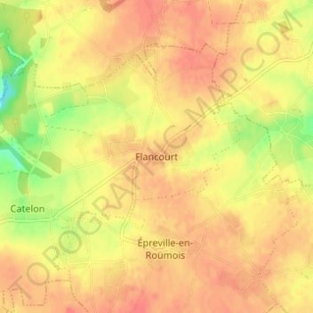 Flancourt地形图、海拔、地势