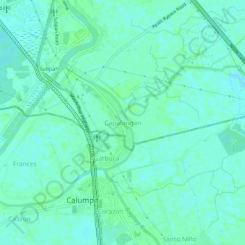 Capalangan地形图、海拔、地势