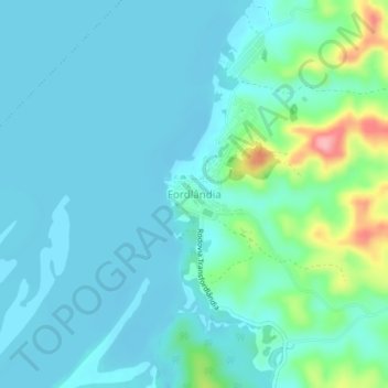 Fordlândia地形图、海拔、地势