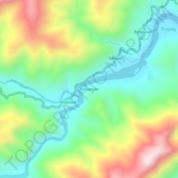 Tomiangan地形图、海拔、地势