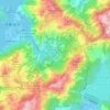 坑背地形图、海拔、地势
