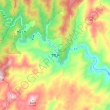 下党乡地形图、海拔、地势