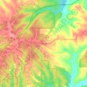 Unionville地形图、海拔、地势