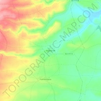 Valdevarnés地形图、海拔、地势