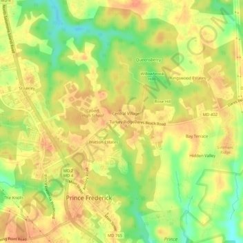 Turkey Ridge地形图、海拔、地势