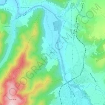 Reilhac地形图、海拔、地势