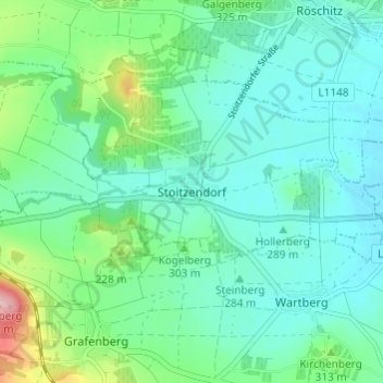 Stoitzendorf地形图、海拔、地势
