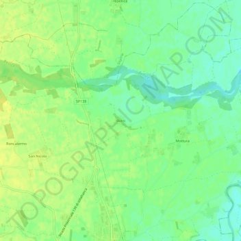 Bussi地形图、海拔、地势