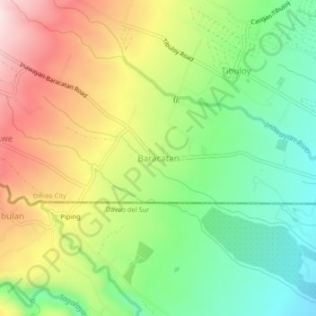 Baracatan地形图、海拔、地势