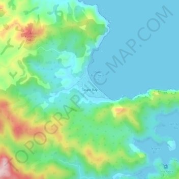 Taupō Bay地形图、海拔、地势