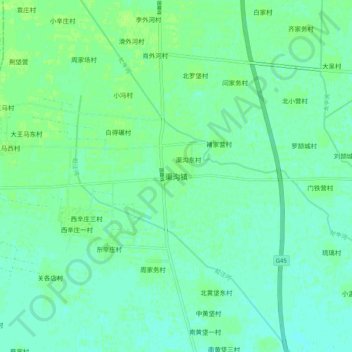 渠沟镇地形图、海拔、地势