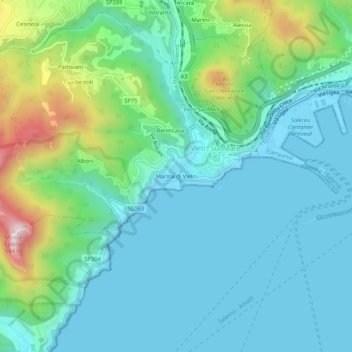 Marina di Vietri地形图、海拔、地势