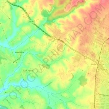 Camilleri地形图、海拔、地势