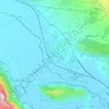 Borgo San Lorenzo地形图、海拔、地势