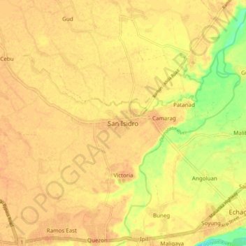 San Isidro地形图、海拔、地势