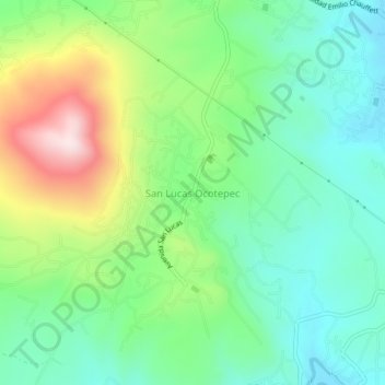 San Lucas Ocotepec地形图、海拔、地势