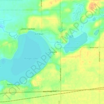 Sandy Beach地形图、海拔、地势