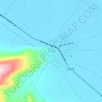 Acora地形图、海拔、地势