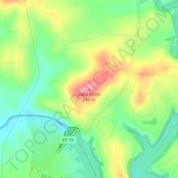 Sand Knob地形图、海拔、地势