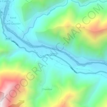 Shang地形图、海拔、地势