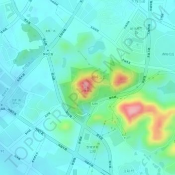 黄旗山地形图、海拔、地势