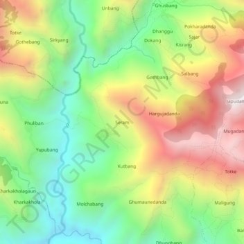 Seram地形图、海拔、地势