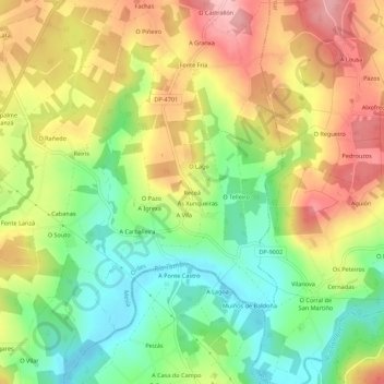 Receá地形图、海拔、地势
