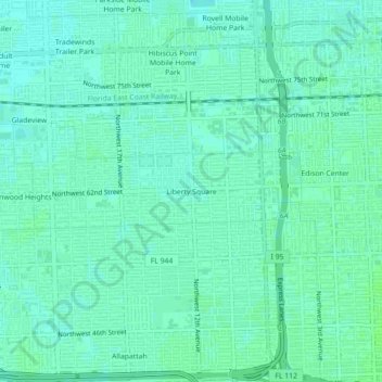 Liberty Square地形图、海拔、地势