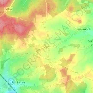 Ourt地形图、海拔、地势