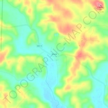 Shook地形图、海拔、地势