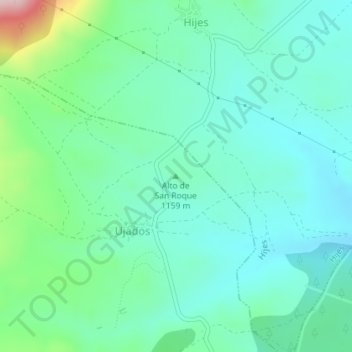 Alto de San Roque地形图、海拔、地势