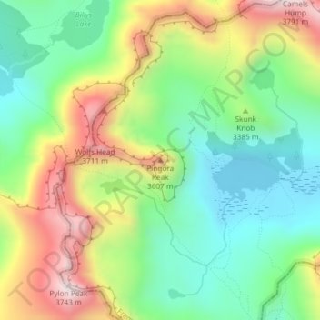 Pingora Peak地形图、海拔、地势