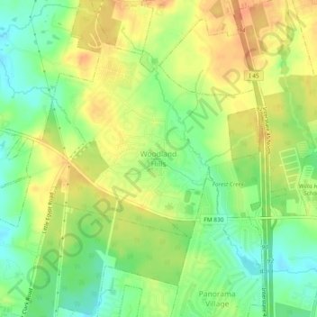 Woodland Hills地形图、海拔、地势
