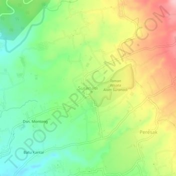 Suranadi地形图、海拔、地势