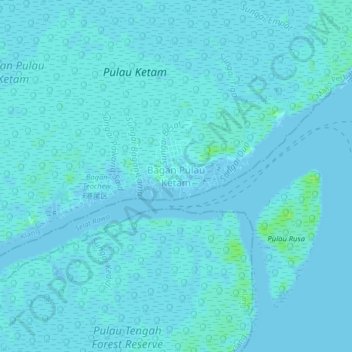 吉胆岛渔村地形图、海拔、地势