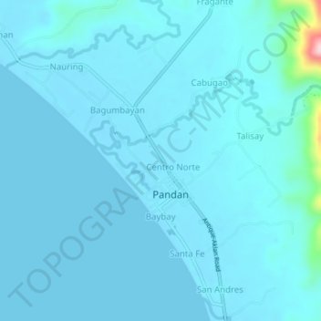 Bunga地形图、海拔、地势