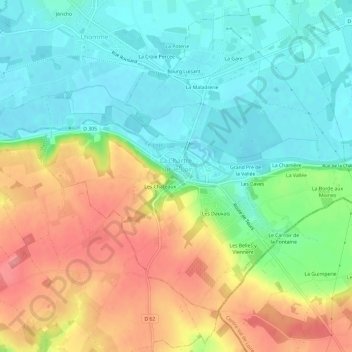 Le Bourg地形图、海拔、地势