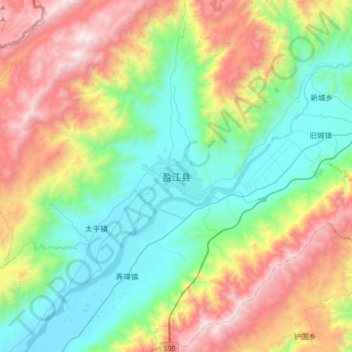 盈江县地形图、海拔、地势