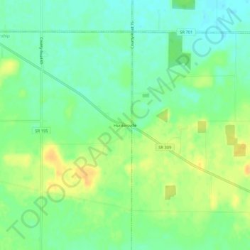 Huntersville地形图、海拔、地势