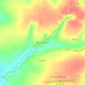 Pedra de Coco地形图、海拔、地势