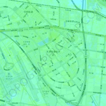 天津空港经济区地形图、海拔、地势