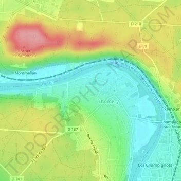 Les Hauts Cailloux地形图、海拔、地势