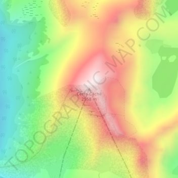 Cerro Cachil地形图、海拔、地势